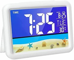 目覚まし時計 置き時計 デジタル時計 LEDデジタル時計 大画面 温度表示 アラーム スヌーズ機能 USB給電&電池 温度/時間/月日/曜日?LED時