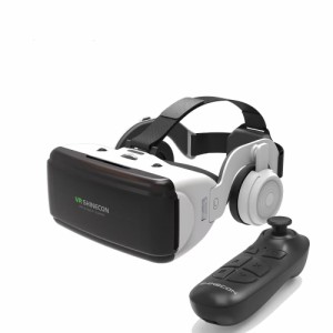 VR ゴーグル VRヘッドセット 「最新型 メガネ 3D ゲーム 映画 動画 Bluetooth コントローラ/リモコン 付き 受話可能4.7-6.2インチの iPho