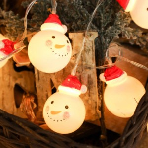 雪だるま クリスマスライト ledイルミネーションライト 3ｍ 20個付き ストリングスライト 電池式 インテリア飾り パーティー クリスマス