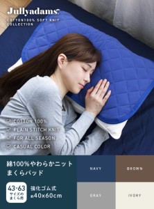 MERCROS Jullyadams 枕パッド R(レギュラー) 43×63 ネイビー 抗菌防臭わた入リ