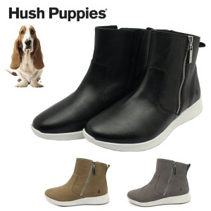 ハッシュパピー HushPuppies レディース レザー ショートブーツ スニーカー MODERN WORK ZIP BOOT 本革 3E 軽量 HW06723