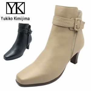 Yukiko Kimijima ユキコ キミジマ レディース ショートブーツ 5660 レザー ファスナー 3E 本革 6.5cmヒール