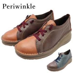 Periwinkle ペリウィンクル レディース カジュアルシューズ 9943 ゴム紐 幅広4E 厚底 本革  ウォーキング 婦人靴