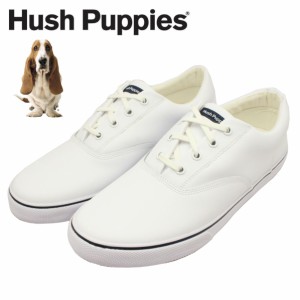 Hush Puppies ハッシュパピー メンズ レザー スニーカー 紐靴  M-02100100 紳士 靴 本革 ウォーキングシューズ ホワイト 白