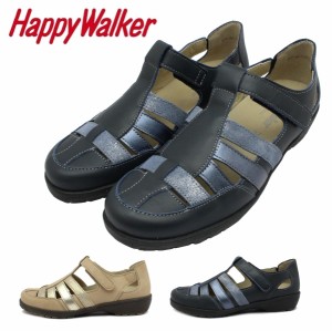 Happy Walker ハッピーウォーカー レディース  HWL-E8126 レザー サンダル ベルクロ グルカ 本革 靴 大塚製靴