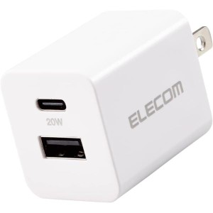 エレコム ELECOM USB Type-C 充電器 PD 対応 最大出力20W タイプC ×1 USB A ×1 MPA-ACCP36WH ホワイト 充電器 プラグ typeC タイプC US