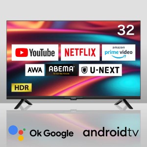 チューナーレス テレビ 32インチ スマートテレビ 32型 無線LAN内蔵 Googleアシスタント対応 スマホ連動 NETFLIX YouTube androidTV JL32G