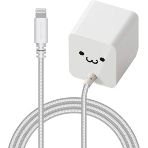 エレコム USB コンセント 充電器 12W Aポート×1 高耐久Lightningケーブル ライトニング 1.5m 【 iPhone 対応 】 ホワイトフェイス MPA-A