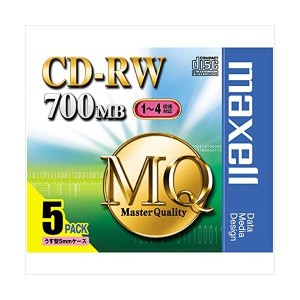 maxell データ用 CD-RW 700MB 4倍速対応 5枚 5mmケース入 CDRW80MQ.S1P5S 記録メディア メディア