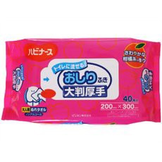 ハビナース トイレに流せるおしりふき 大判厚手 40枚入 【k】【ご注文後発送までに1週間前後頂戴する場合がございます】