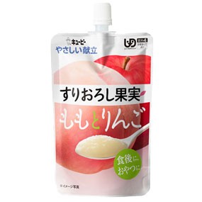 介護食/区分4　 キューピー やさしい献立 すりおろし果実 ももとりんご 100g 　 ※軽減税率対応品 【k】【ご注文後発送までに1週間前後頂