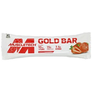 【５個セット】MUSCLETECH GOLD BARホワイトストロベリー風味45g×５個セット 