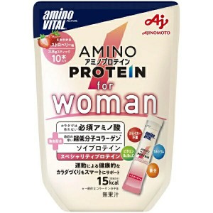 味の素 アミノバイタル アミノプロテイン for Woman ストロベリー味(3.8g*10本入)※軽減税率対応品【t-4】