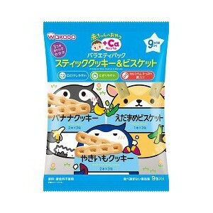 【２４個セット】【１ケース分】 赤ちゃんのおやつ+Ca カルシウム バラエティパック スティッククッキー＆ビスケット 71g(2本*6包、1本*3