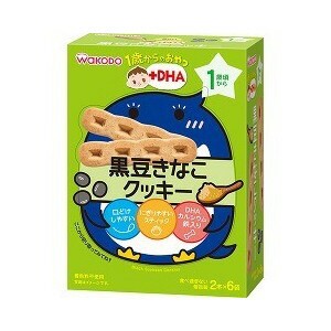 1歳からのおやつ+DHA 黒豆きなこクッキー 58g(2本*6袋入)  ※軽減税率対象品