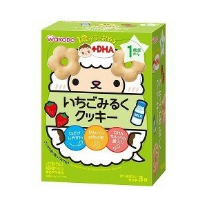 【２４個セット】【１ケース分】 1歳からのおやつ+DHA いちごみるくクッキー 48g(16g*3袋入) ×２４個セット　１ケース分 【mor】 【ご注