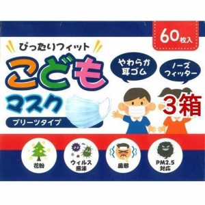 【４０個セット】【１ケース分】 こどもマスク プリーツタイプ(60枚入)×４０個セット　１ケース分 【mor】【ご注文後発送までに2週間前