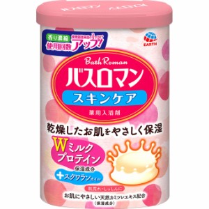 【１５個セット】【１ケース分】 アース製薬 バスロマン 入浴剤 スキンケア Wミルクプロテイン 600g×１５個セット　１ケース分 【dcs】