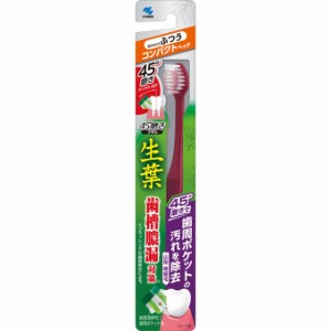 【３個セット】 生葉 45度磨きブラシ コンパクト ふつう(1本)×３個セット 　歯ブラシ