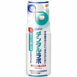 【２４個セット】【１ケース分】 ポリデント デンタルラボ　部分入れ歯の洗浄 泡ウォッシュ　125ml×２４個セット　１ケース分 【dcs】