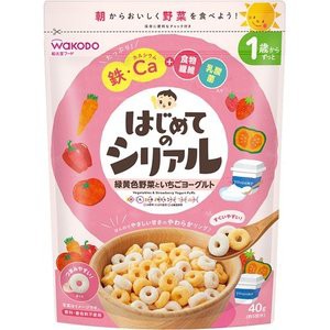 【１２個セット】【１ケース分】 和光堂 はじめてのシリアル 緑黄色野菜といちごヨーグルト 40g ×１２個セット　１ケース分 【mor】【ご