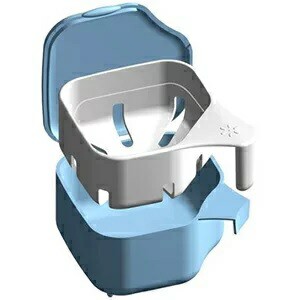 【５個セット】紀陽除虫菊 デントクリアカップ 入れ歯洗浄容器 ブルー 1個入×５個セット 