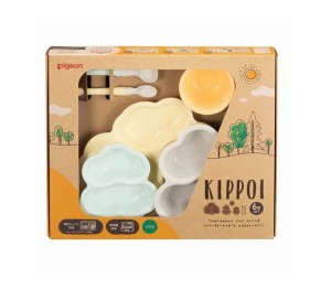 【３個セット】ピジョン KIPPOI ベビー食器セット クリームイエロー＆ミントグリーン(1セット)×３個セット 【k】【ご注文後発送までに1