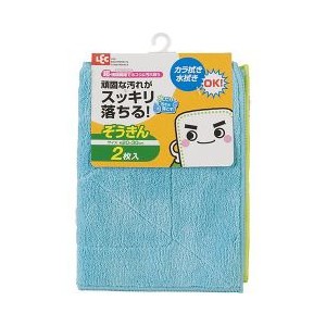 激落ち マイクロファイバーぞうきん　2枚入 レック　ほこり取り 汚れ取り 水だけで汚れを落とす からぶき 水ぶき 雑巾 掃除道具 掃除用品