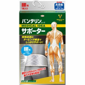 即納★　バンテリンコーワサポーター腰用 大きめ(L)80-100cm シャイニンググレー 男女共用 1枚入