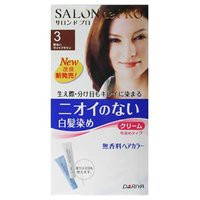 【３個セット】 サロンドプロ 無香料ヘアカラー クリーム 白髪用 3 明るいライトブラウン(1セット)×３個セット 