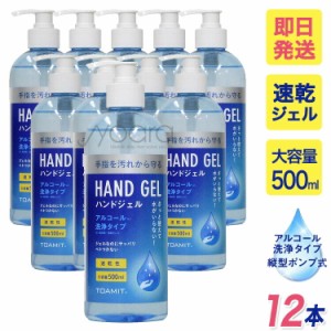 除菌 アルコール ハンドジェル 中国製 500ml 12本 1ケース アルコールハンドジェル ジェル 手 殺菌 手指 エタノール 置き型 キッチン ス