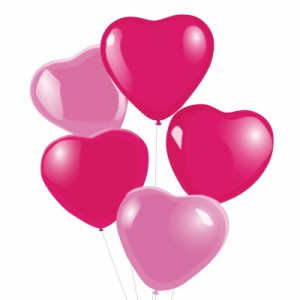 ハートバルーン アソート レッド、ピンク 5個入り 風船 誕生日 結婚式 二次会 発表会 撮影 小道具 飾り付け フォトプロップス プレゼント