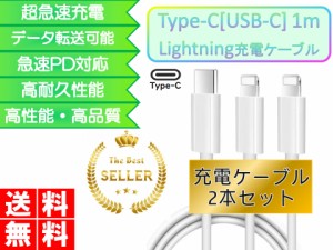 ライトニングケーブル iPhone 1ｍ 2本セット おすすめ タイプCケーブル 急速充電 安い データ転送 最強 丈夫 強靭 lightning cable