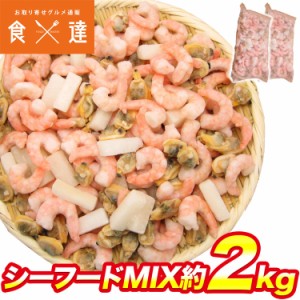 【超万能】業務用シーフードミックス 約2kg えび いか あさり 1kg（NET850g）×2パック 冷凍便 バーベキュー BBQ お取り寄せグルメ