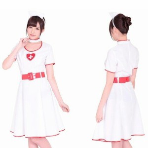 ナース コスプレ セクシー ナース服 フレアスカート 白 ハロウィン  【元カノが愛したナース服 （Mサイズ）女性用】 看護婦さんの雰囲気