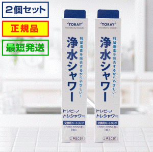 トレシャワー 交換カートリッジ★最短発送★【2個入り】メーカー正規品 RSC51 東レ トレビーノ 浄水 シャワー RS53 RS52 RS51 対応 浄水