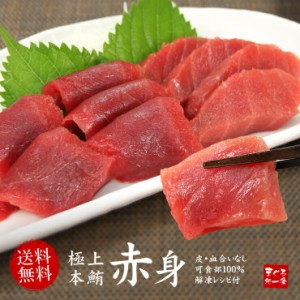 極上本マグロ赤身300g 可食部100％ 解凍レシピ付 送料無料〈bf1〉[[赤身300g]