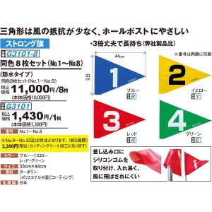 グランドゴルフ 用品 ニチヨー NICHIYO 旗 ストロング 8枚セット G3101SET グラウンドゴルフ 用品