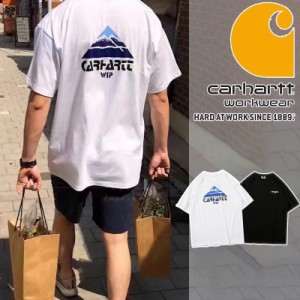 Carhartt カーハート Tシャツ メンズ レディース 半袖 刺繍ロゴ 無地T クルーネックTシャツ 男女兼用 ファッション Tシャツ 大きいサイズ