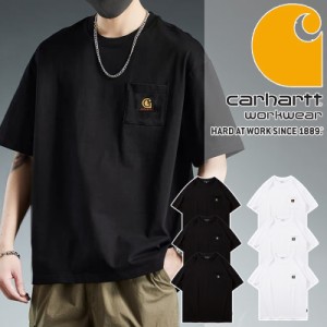 Carhartt カーハート Tシャツ メンズ レディース 半袖 刺繍ロゴ 無地T クルーネックTシャツ 男女兼用 ファッション Tシャツ 大きいサイズ