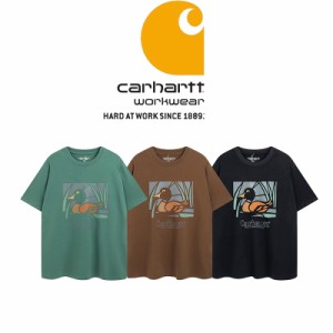 Carhartt カーハート Tシャツ メンズ レディース 半袖 刺繍ロゴ 無地T クルーネックTシャツ 男女兼用 ファッション Tシャツ 大きいサイズ