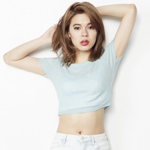 「TOPSHOP・トップショップ」SS RIB CROP TEE トップス レディース Tシャツ 送料無料 半袖 カットソー グレー ショート丈 クルーネック 