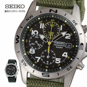 SEIKO セイコークロノグラフ (海外ミリタリーモデル) - 海外 セイコー クロノグラフ ナイロンベルト ミリタリー 腕時計 ルミブライト 10