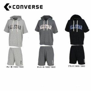 CONVERSE 半袖 スウェットパーカー ショートパンツ 上下セット スポーツ トレーニング ゴルフ セットアップ フード付き メンズ CA231281 