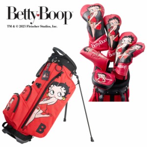 Betty Boop(TM) ベティー ブープ スタンドバッグ レッド キャディバッグ ヘッドカバー パターカバー 5点セット キャラクター ゴルフ 正規