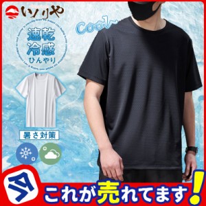 半袖 tシャツ メンズ カットソー メッシュ 夏 インナー アンダーウェア 接触冷感 吸汗 速乾 通気性 ドライ ストレッチ UV