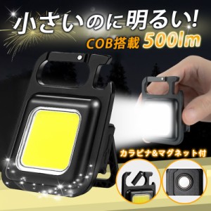 LED ライト 充電式 小型 USB 最強 強力 磁石 キーホルダー 投光器 COB 懐中電灯 キャンプ つり 作業 防災 防水 