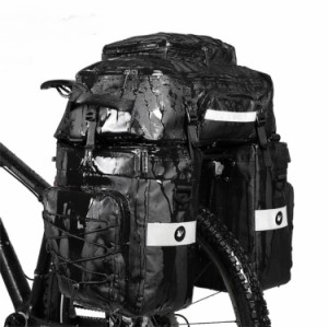 自転車リアバッグ 3in1 75L 自転車サイドバッグ 大容量 完全防水 自転車バックバッグ 登山 旅行 キャンプ ハイキング  専用レインカバー