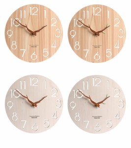 壁掛け時計 おしゃれ 木製 掛け時計 フックが付属 静音 北欧 インテリア シンプル モダン 寝室 リビング オフィス 部屋飾り 引越し贈り物