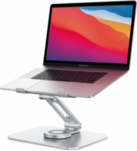 ノートパソコンスタンド 360度回転ホルダー マルチアングル高さ調節可能なアルミコンピュータースタンド MacBook Pro/Airに対応 10~17イ